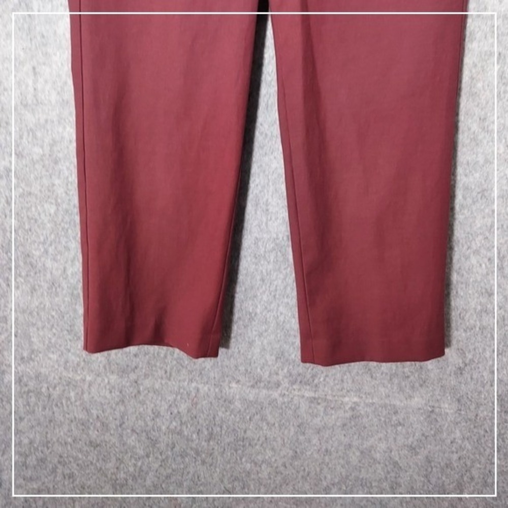 Talbots Pants 6 Burgundy Nautical Sailor Skipper Marine Crop Wide Leg Button - Picture 3 of 9